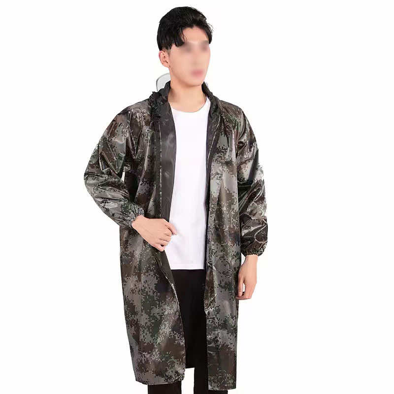 漢盾勞保批發(fā) RAC006 帶反光條單層連體雨衣 拉鏈款