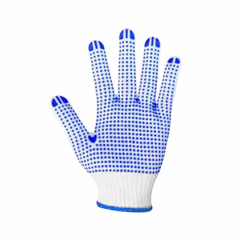 漢盾勞保用品?720G藍(lán)點(diǎn)掌面點(diǎn)塑滌棉紗線手套