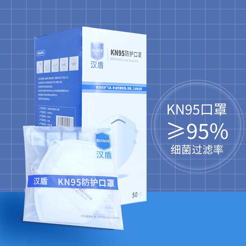 漢盾防護口罩 HD9522 KN95折疊式口罩（頭帶式，不帶閥，獨立裝）